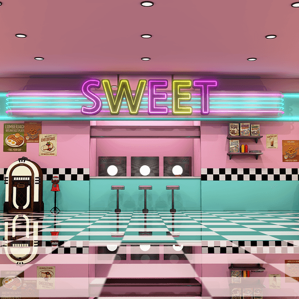 [3D배경] 레트로 식당 (카닉 작가)
