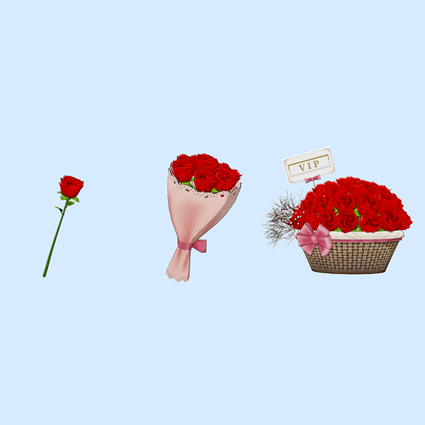 [선물] [3D프랍] 장미꽃 3종 세트