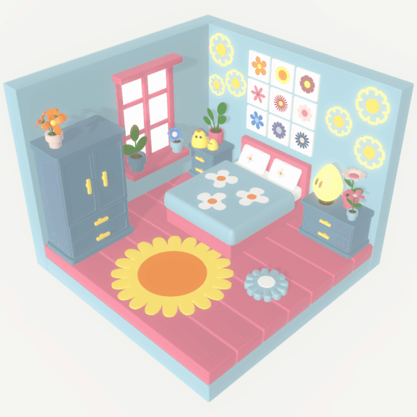 [선물] [3D배경] 카툰룸: Daisyroom