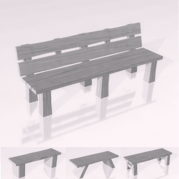 [3D프랍] 공원벤치 (4Type, 색상조절가능)